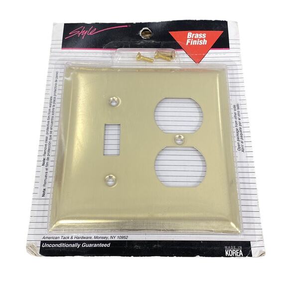 New AmerTac STYLE Polished Brass Light Switch Duplex Outlet Cover Plate Sealed‎ - Picture 1 of 11